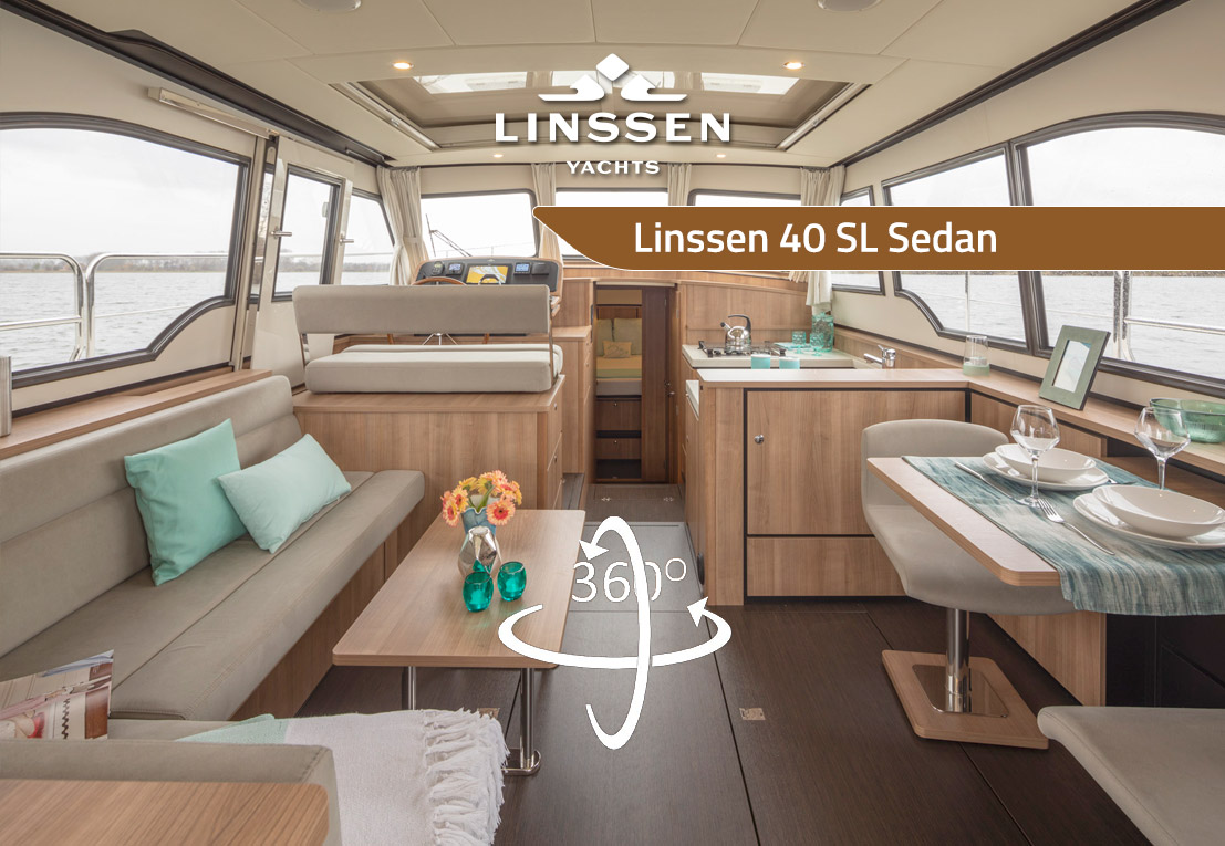360 degree panorama of Linssen 40 SL Sedan