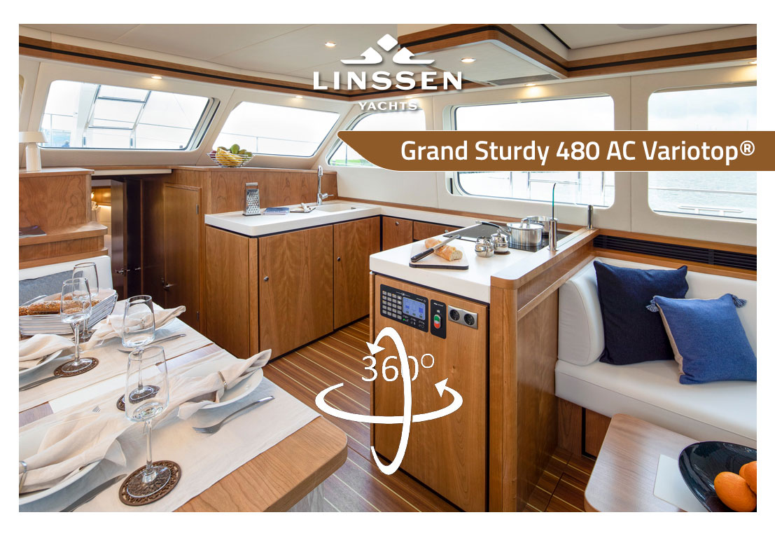 360 degree panorama of Linssen Grand Sturdy 480 AC Variotop