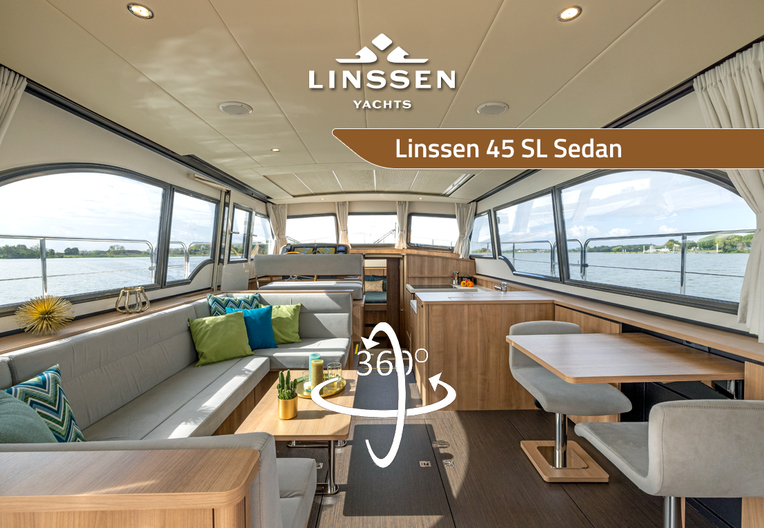 360 degree panorama of Linssen 45 SL Sedan