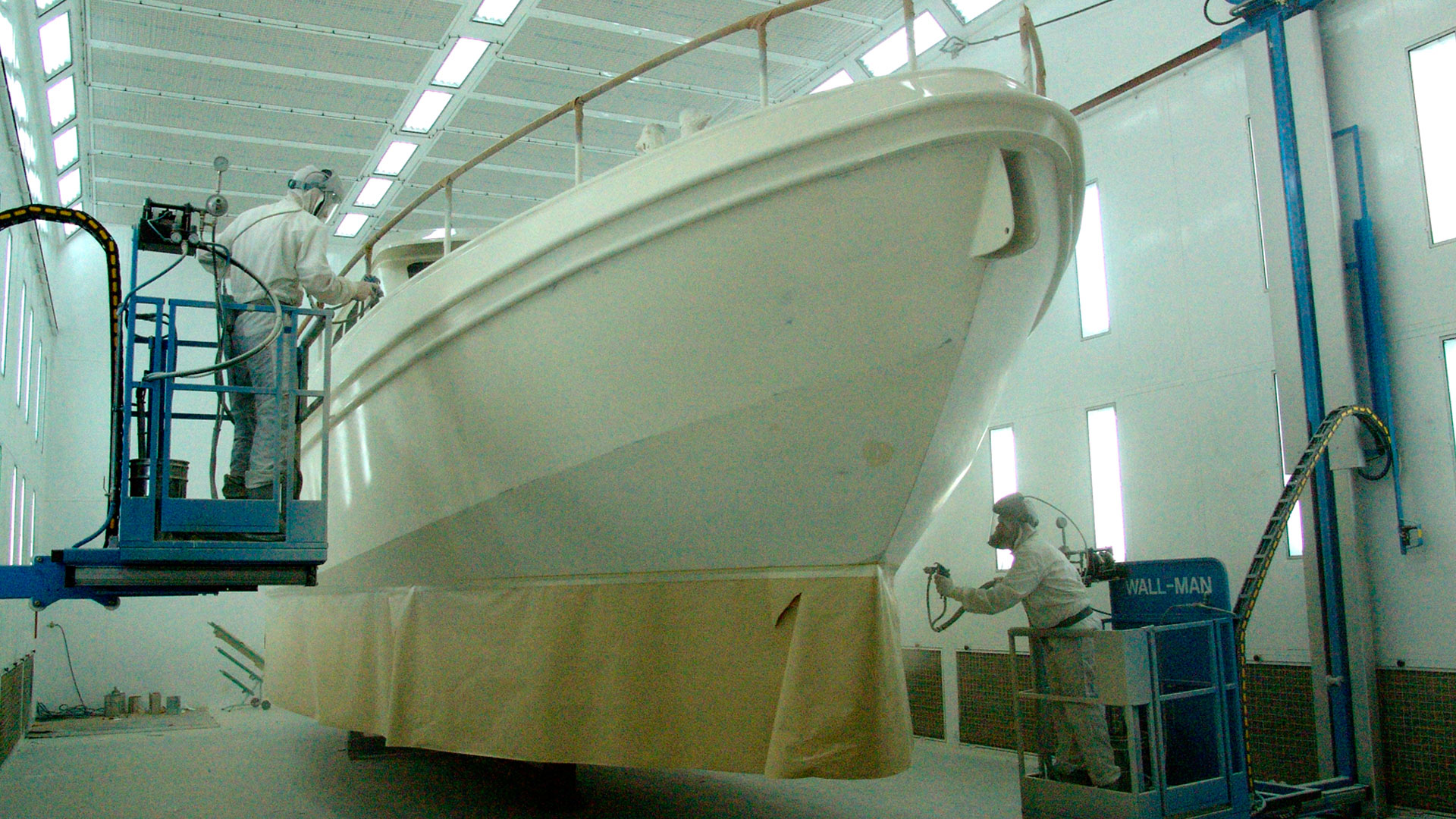 Spraying cabin @ Linssen Yachts Spraying cabin @ Linssen Yachts